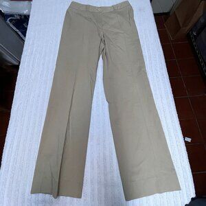 Faconnable Women's Straight Leg Chino Casual Pants Mid-Rise Size 4 Khaki Stretch